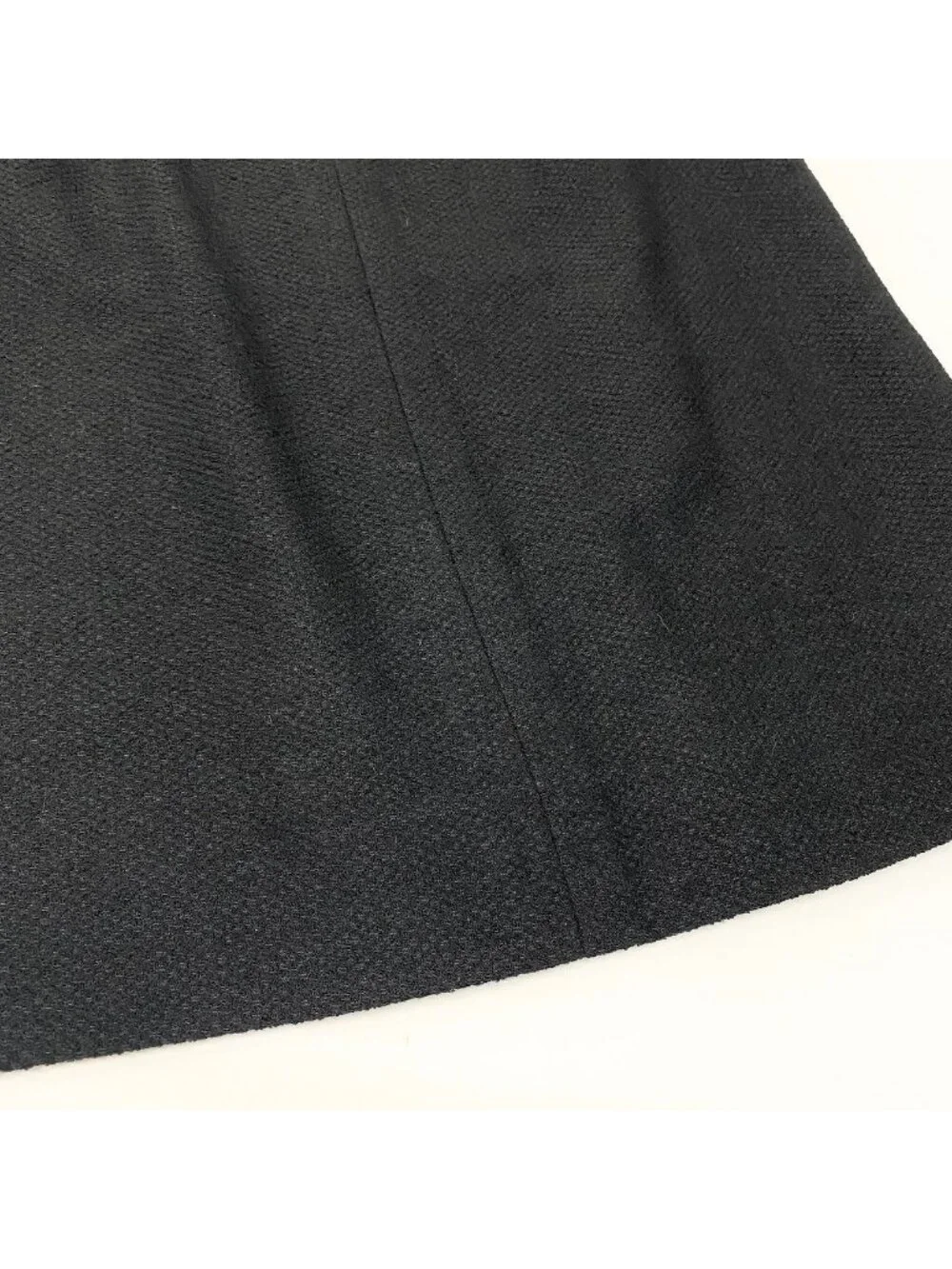 Chanel Boutique Wool Skirt Knee Length Black